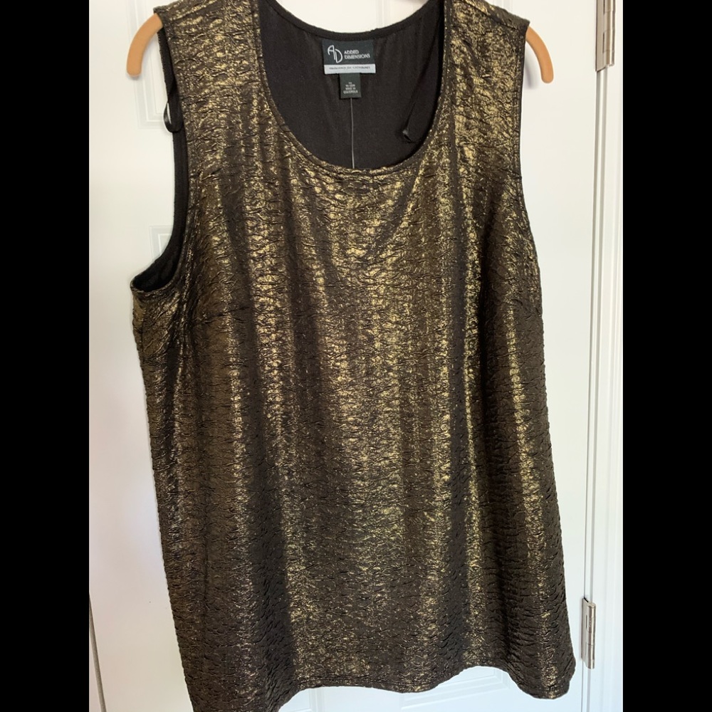 Added Dimensions plus 1X Metallic Tank top NWT